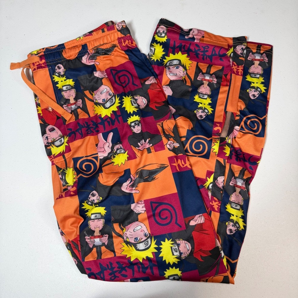 Naruto Shippuden Sleep Pants XL Multicolor All Over Character Print Drawstring
